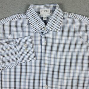 Banana Republic Shirt Mens Large Blue Check Casual Button Up Long Sleeve *